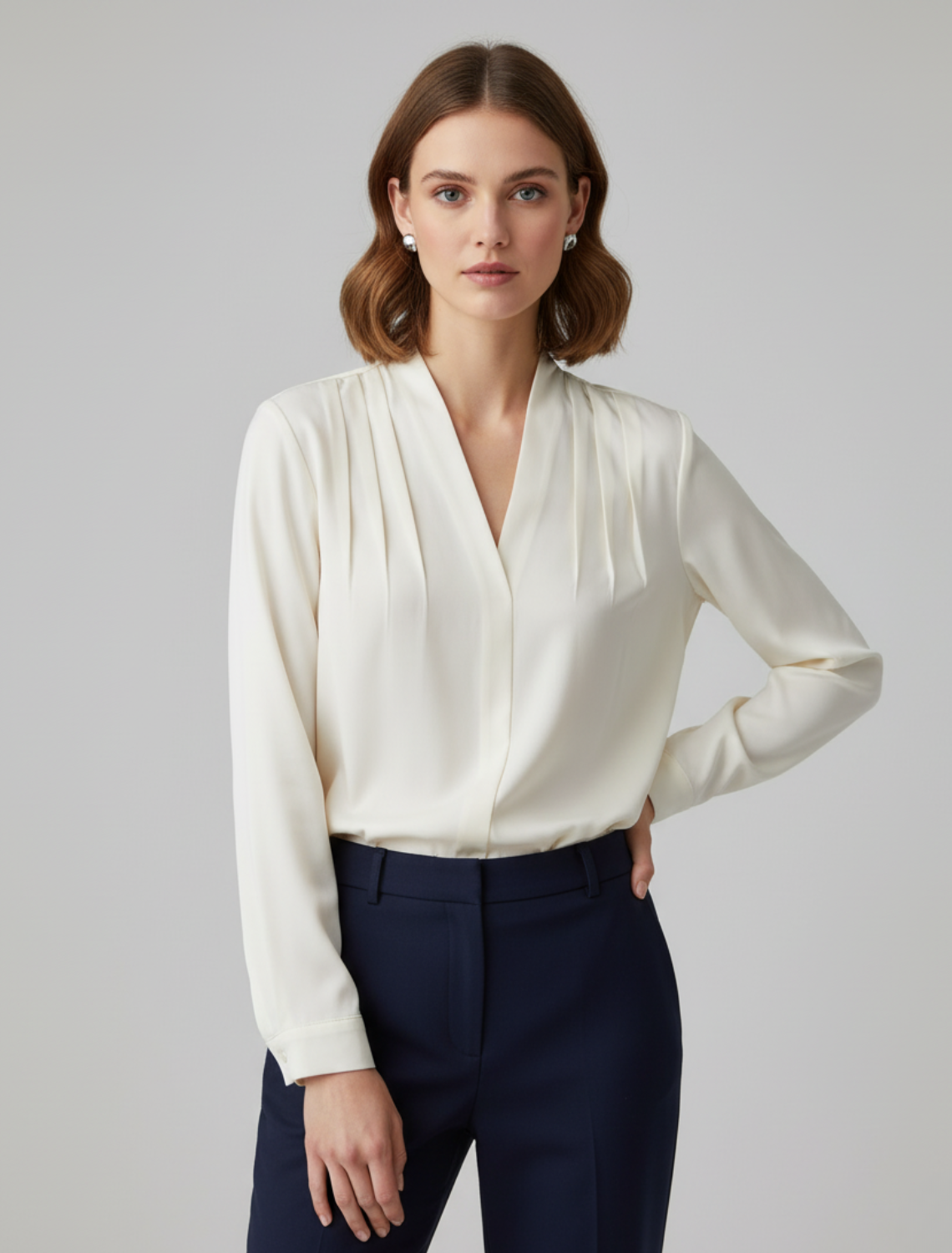 Sophie | Damesblouse met Pofmouwen en Aangepaste Taille voor Zomer