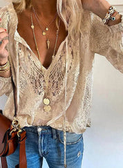 Sophie | Elegante Boho V-hals Blouse voor Dames