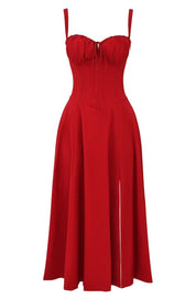 Sophie | Midi Jurk Dames met Corset en Vloeiende Rok voor Zomerse Gelegenheden