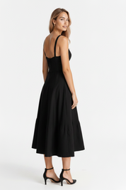 Sophie | Midi Jurk Dames met Corset en Vloeiende Rok voor Zomerse Gelegenheden
