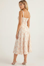 Sophie | Midi Jurk Dames met Corset en Vloeiende Rok voor Zomerse Gelegenheden