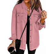 Spijkerjas dames | Denim blouse jas met knopen en regular fit