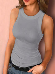 Tanktop dames | Rib top mouwloos slim fit basic