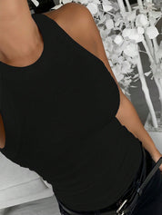 Tanktop dames | Rib top mouwloos slim fit basic