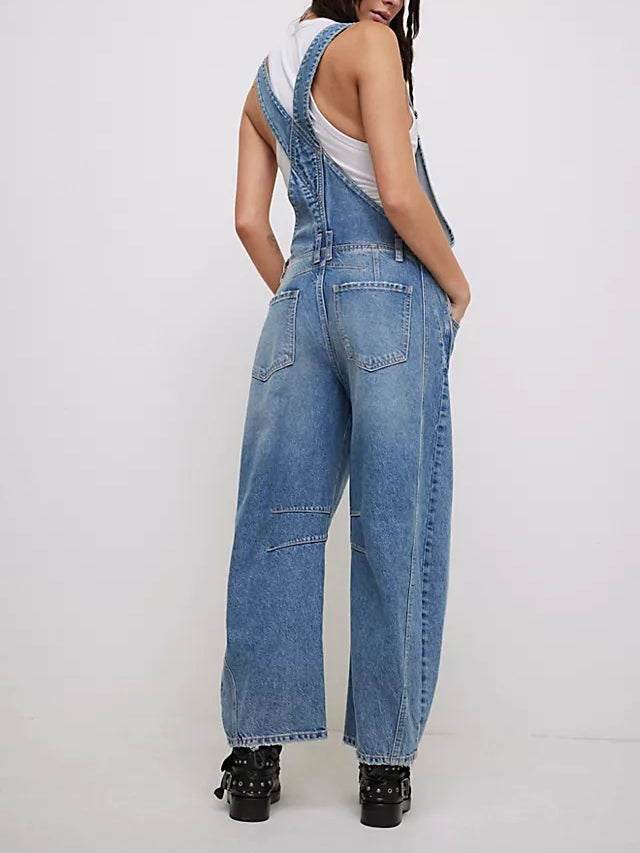 Denim Tuinbroek met Rechte Pijpen en Casual Pasvorm