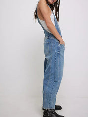 Denim Tuinbroek met Rechte Pijpen en Casual Pasvorm