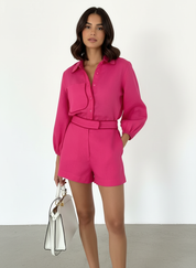 Zomerse Co ord Set Dames Linnenmix