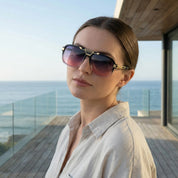 Zonnebril | Aviator zonnebril met gradient glazen Ravique