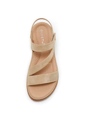 Siketu | Ritueel Moment Riem Voetbed Sandaal - beige