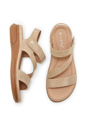Siketu | Ritueel Moment Riem Voetbed Sandaal - beige