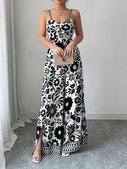 Bliss Escape Jumpsuit met Bloemenprint - Zwart