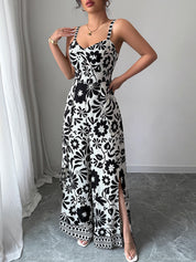 Bliss Escape Jumpsuit met Bloemenprint - Zwart