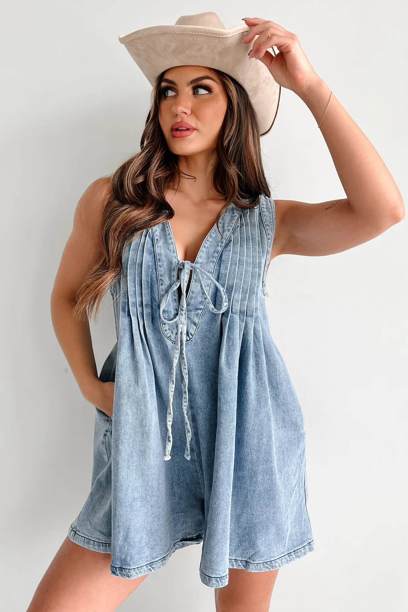 Denim Babydoll Playsuit Blauw | Stoere Dames Romper