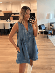 Denim Babydoll Playsuit Blauw | Stoere Dames Romper