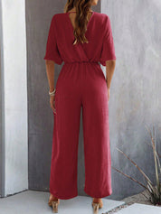 Sangria Sway Wide Leg Jumpsuit | Dames Jumpsuit met Wijde Pijpen