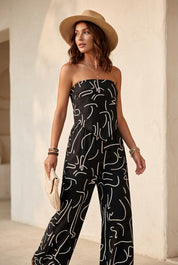 co-ord Set abstracte lijnkunst print
