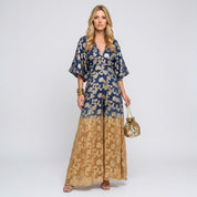 Bohemian Maxi Jurk met Print en V Hals