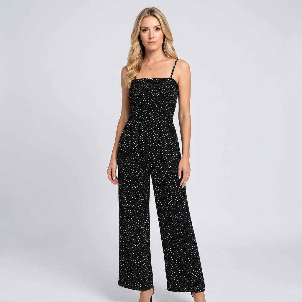 Glitter Strapless Jumpsuit met Wijde Pijpen