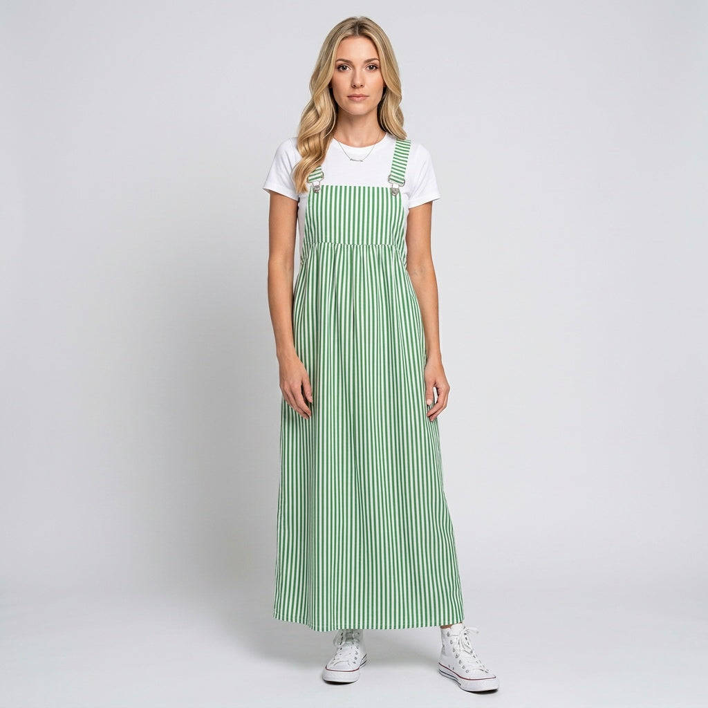 Luchtige Maxi Jurk met Streepprint en Losse Pasvorm
