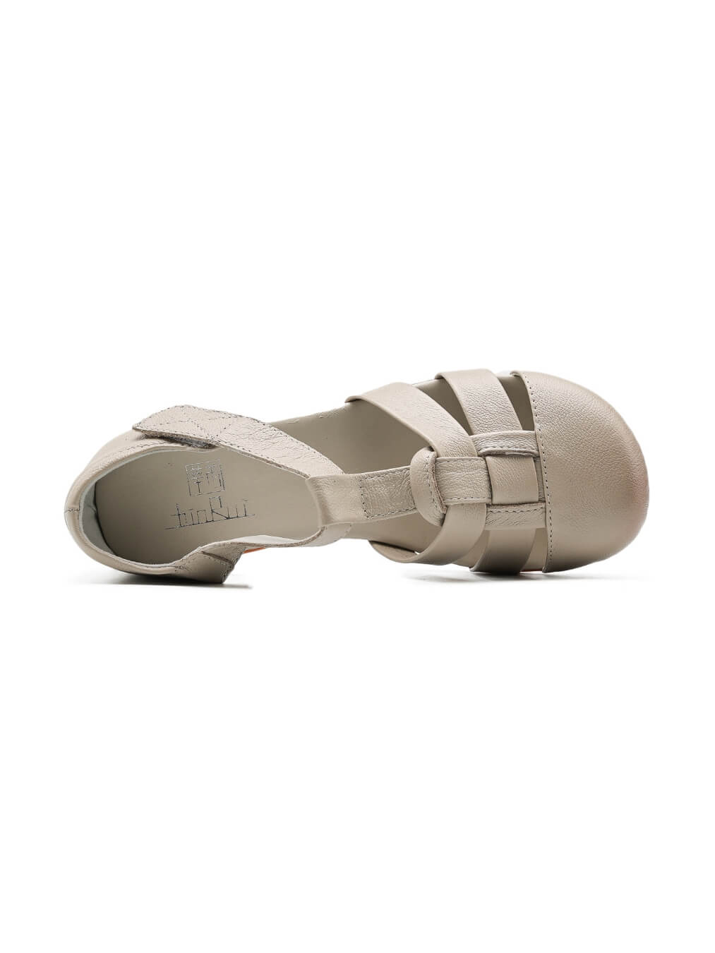 Leren Uitgesneden Sandalen - crème