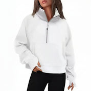 Sportieve Dames Sweater met Hoge Kraag