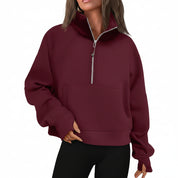 Sportieve Dames Sweater met Hoge Kraag