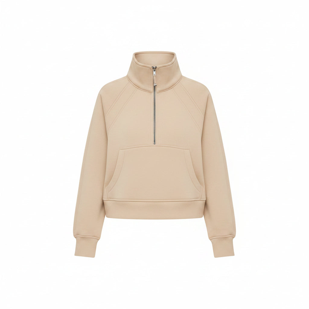 Sportieve Dames Sweater met Hoge Kraag