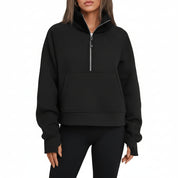Sportieve Dames Sweater met Hoge Kraag