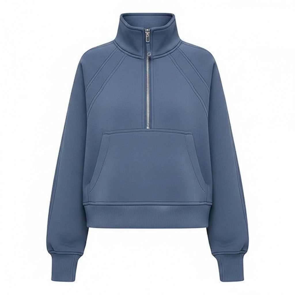 Sportieve Dames Sweater met Hoge Kraag