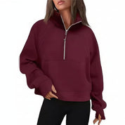 Sportieve Dames Sweater met Hoge Kraag