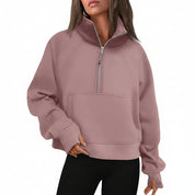 Sportieve Dames Sweater met Hoge Kraag