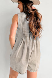 Denim Babydoll Playsuit grijs | Stoere Dames Romper