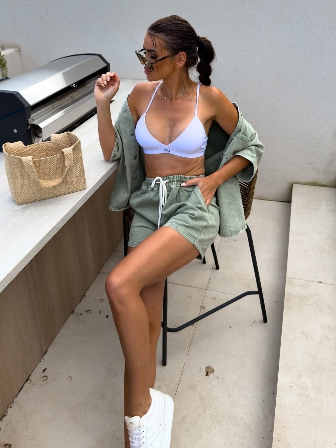 Cool Again | Denim Bijpassende Set - groen