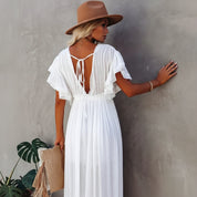 Maxi Witte Strandjurk