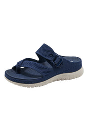 Siketu | Wyona Ademende Gecushioneerde Sandalen - marineblauw