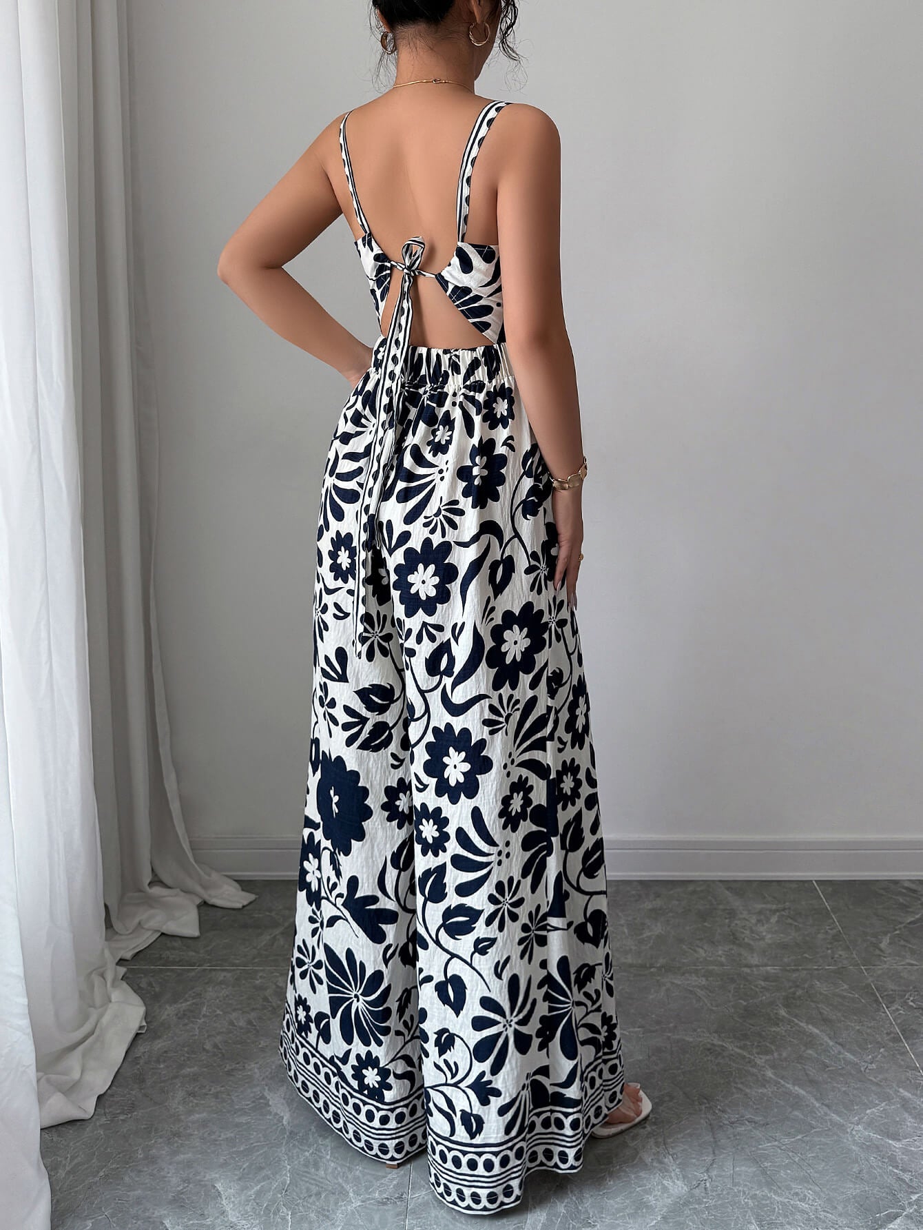 Bliss Escape Floral Jumpsuit - navy