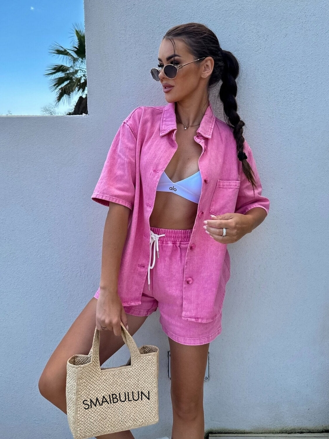 Cool Again | Denim Bijpassende Set - Roze