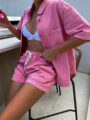 Cool Again | Denim Bijpassende Set - Roze