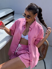 Cool Again | Denim Bijpassende Set - Roze
