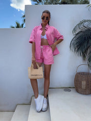 Cool Again | Denim Bijpassende Set - Roze