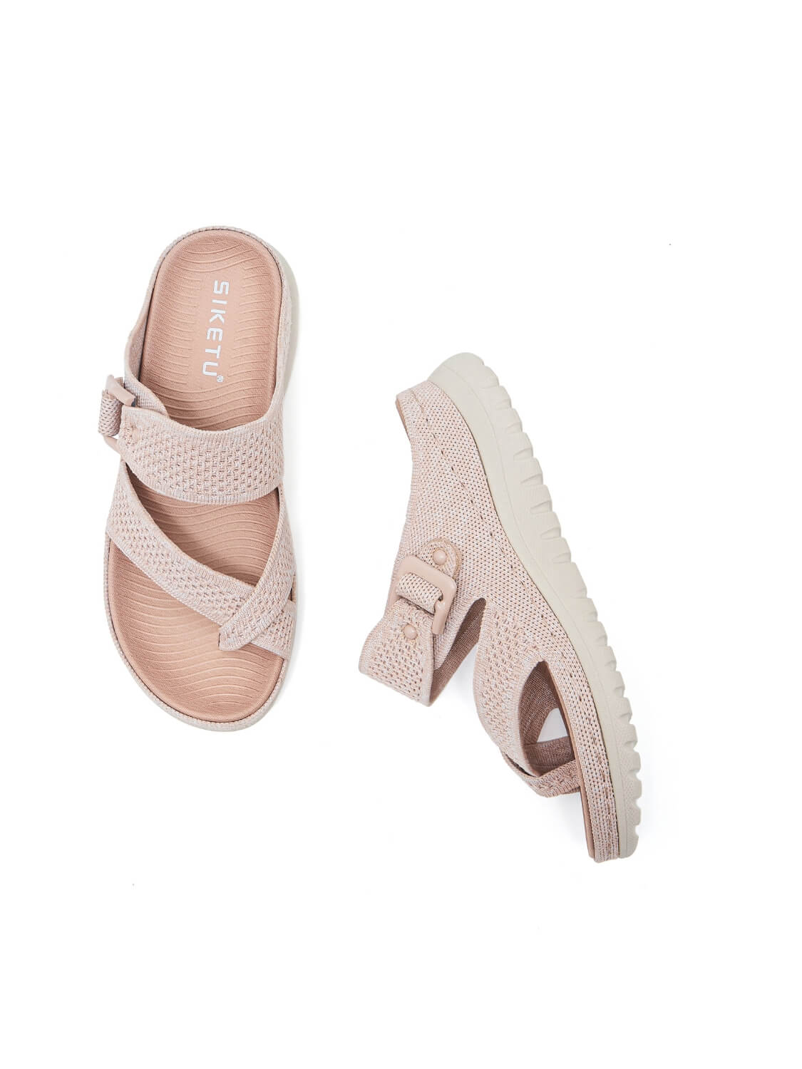 Ademende Gecushioneerde Sandalen - roze