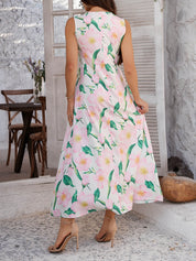 Roze Boho Maxi Jurk met Bloemenprint | Geborduurd Decolleté | Zomerjurk Dames