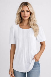 Comfortabele Basic Top met Korte Mouwen en Losse Pasvorm
