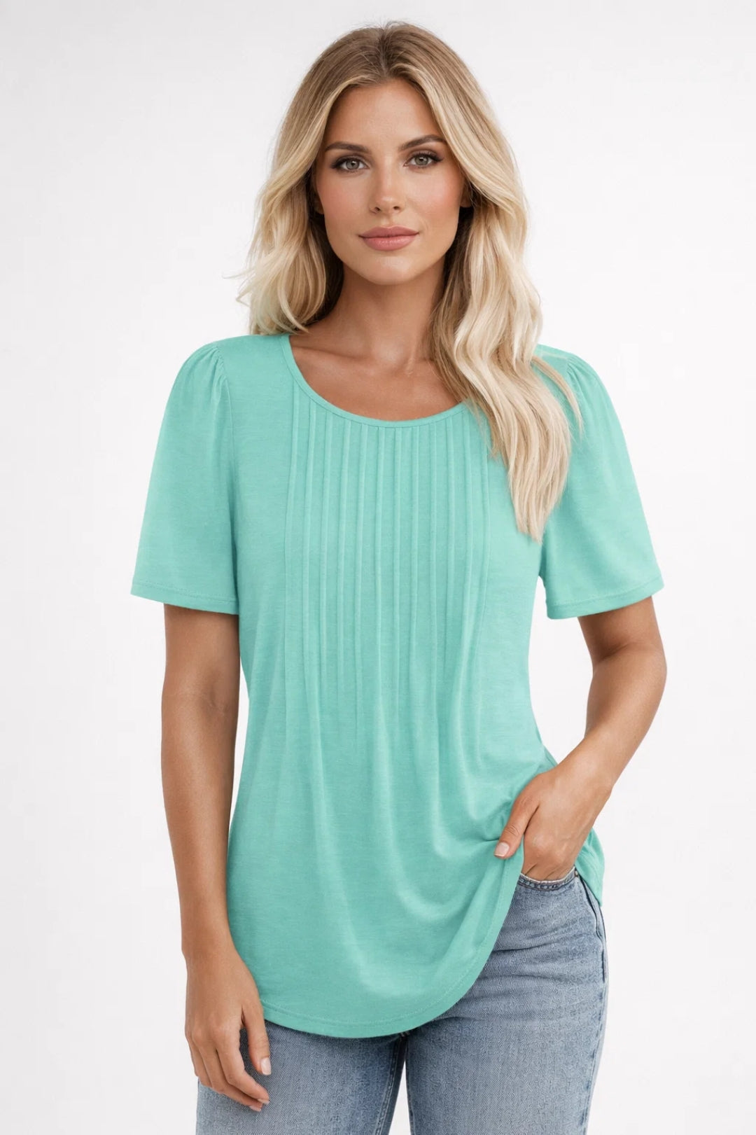 Comfortabele Basic Top met Korte Mouwen en Losse Pasvorm