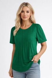 Comfortabele Basic Top met Korte Mouwen en Losse Pasvorm