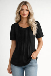 Comfortabele Basic Top met Korte Mouwen en Losse Pasvorm